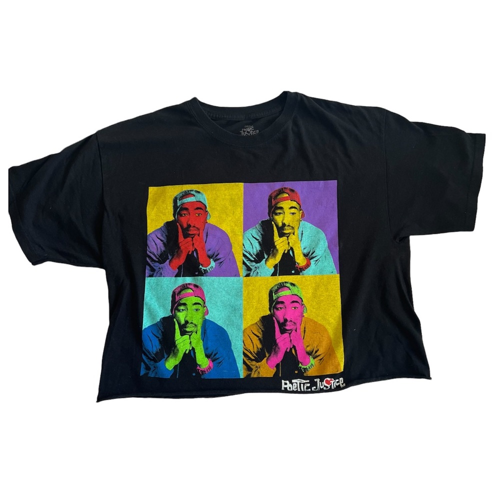 2pac black crop tshirt